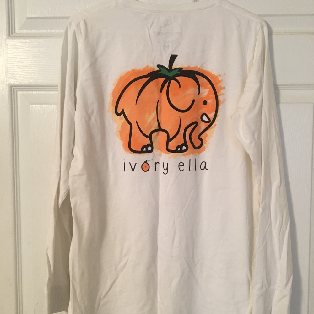 Ivory Ella long sleeve tee, fall themed
